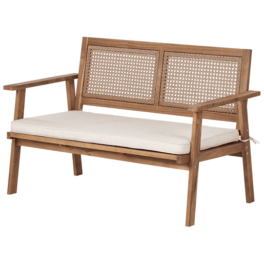 Conjunto de jardim com mesa 4 lugares ARENELLA Madeira de Acácia certificada Creme claro