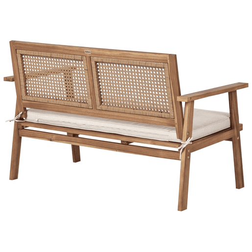 Conjunto de jardim com mesa 4 lugares ARENELLA Madeira de Acácia certificada Creme claro