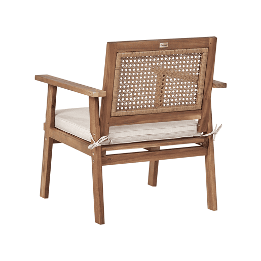 Conjunto de jardim com mesa 4 lugares ARENELLA Madeira de Acácia certificada Creme claro