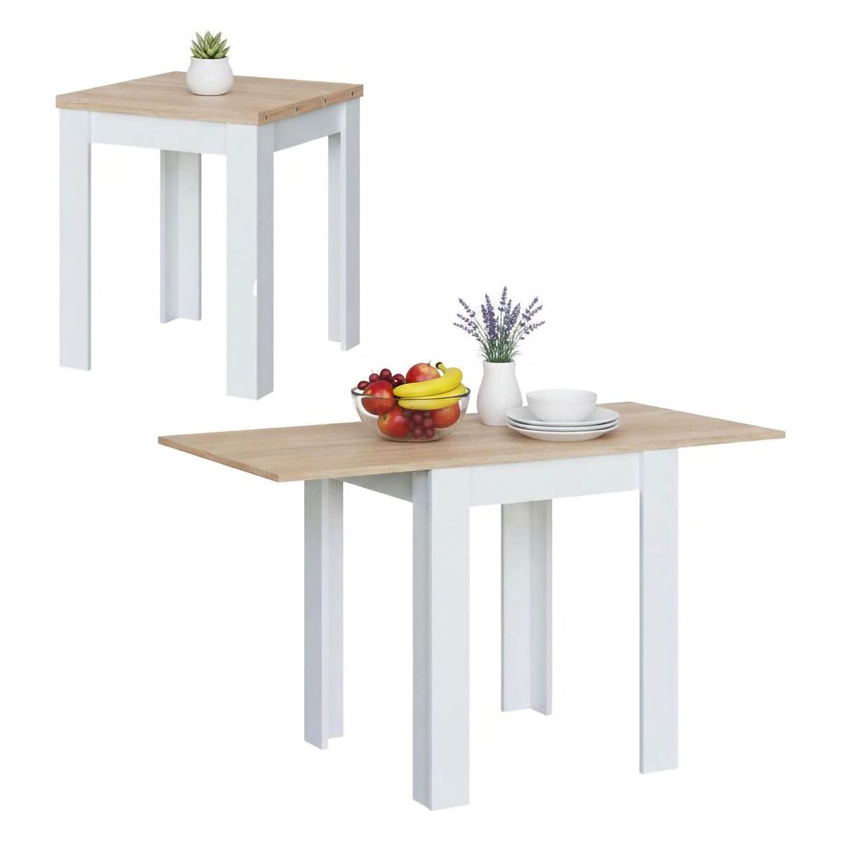mesa extensivel de efeito madeira