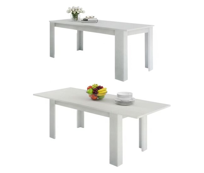 Mesa extensível de efeito madeira 210x90