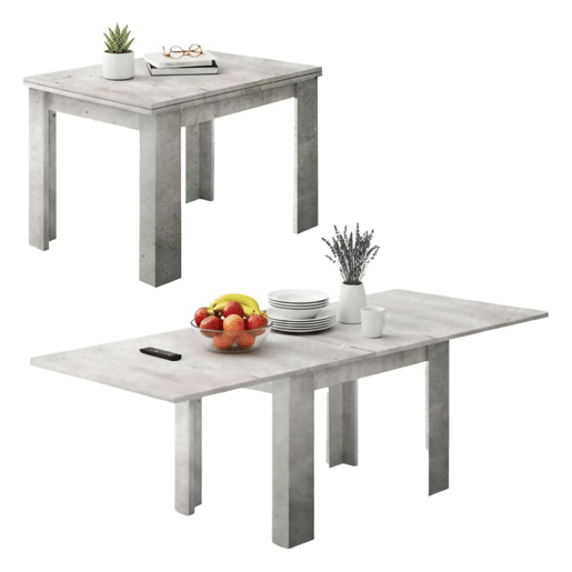 Mesa extensível de efeito madeira