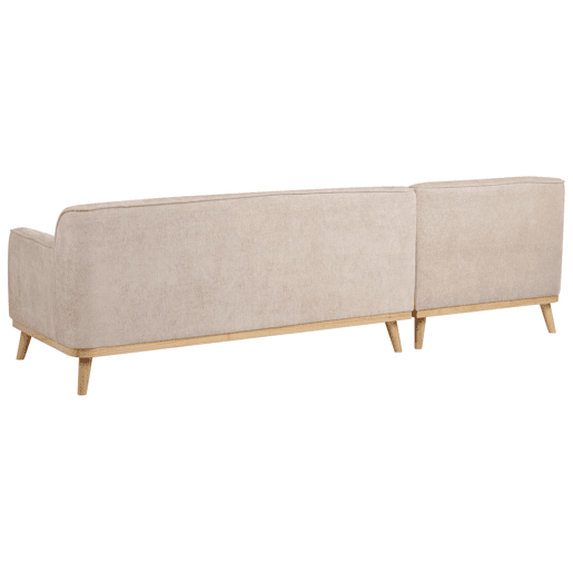 Sofá de canto SIMOS Chenille Creme 3 lugares à direita