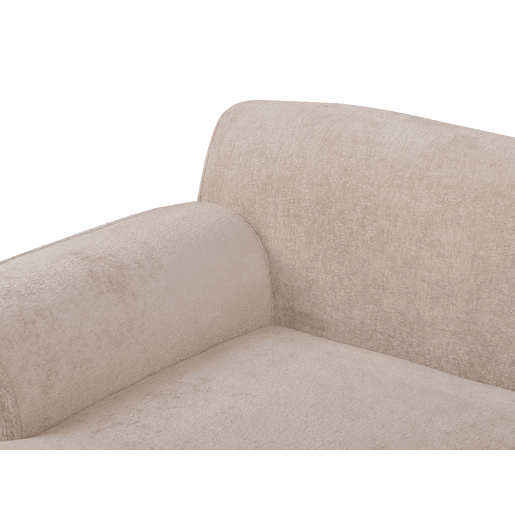 Sofá de canto SIMOS Chenille Creme 3 lugares à direita