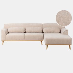 Sofá de canto SIMOS Chenille Creme 3 lugares à esquerda