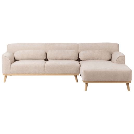 Sofá de canto SIMOS Chenille Creme 3 lugares à esquerda Sofá de canto SIMOS Chenille Creme 3 lugares à esquerda