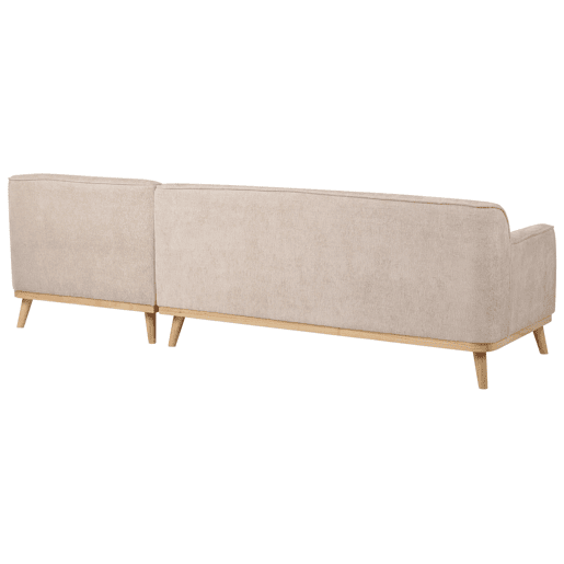 Sofá de canto SIMOS Chenille Creme 3 lugares à esquerda Sofá de canto SIMOS Chenille Creme 3 lugares à esquerda