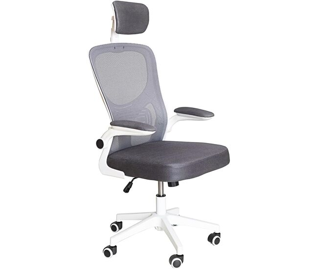 Dupi silla de escritorio ergonomic | respaldo de malla transpirable | soporte lumbar y reposacabezas ajustable | giratoria 360o | gris