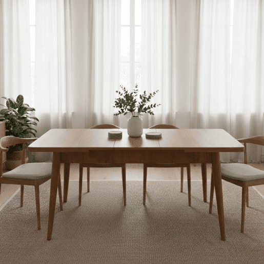 Mesa extensível com efeito madeira Mesa extensível com efeito madeira