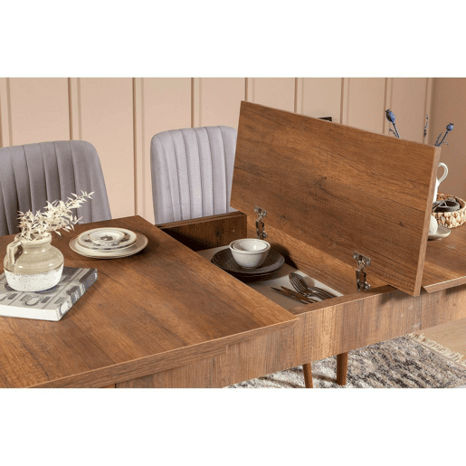 Mesa extensível com efeito madeira Mesa extensível com efeito madeira
