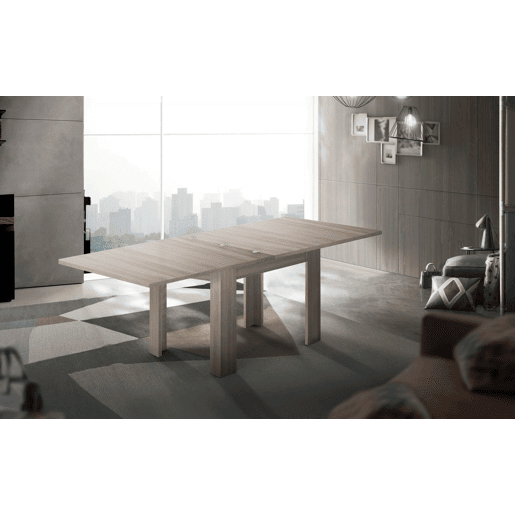 Mesa extensível de efeito madeira