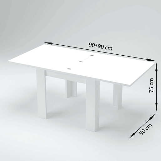 Mesa extensível de efeito madeira