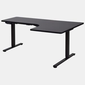 Secretária de canto ajustável eletricamente DESTINES Preto 160 cm 109 cm à direita