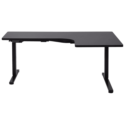 Secretária de canto ajustável eletricamente DESTINES Preto 160 cm 109 cm à direita Secretária de canto ajustável eletricamente DESTINES Preto 160 cm 109 cm à direita