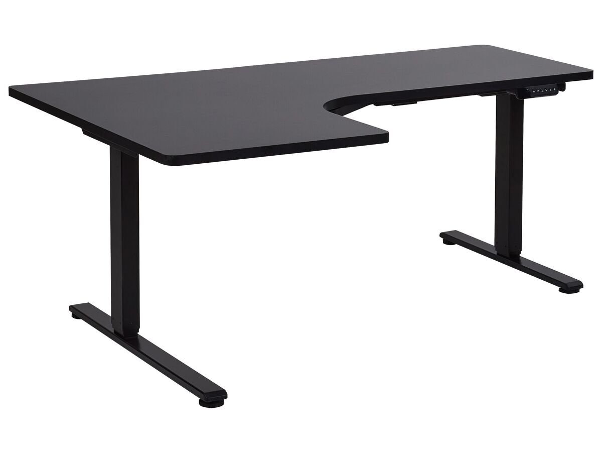 Beliani Escritorio esquinero regulable eléctrico DESTINES 160x109 Negro