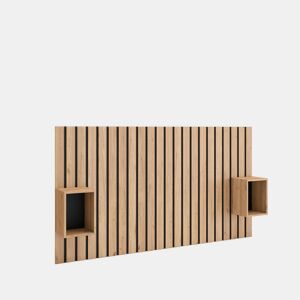 Cabeceira, Com Espaço de Armazenamento, 196x107x3cm, Cama de 120,135,140cm, Mesas de cabeceira, Estilo moderno, Carvalho