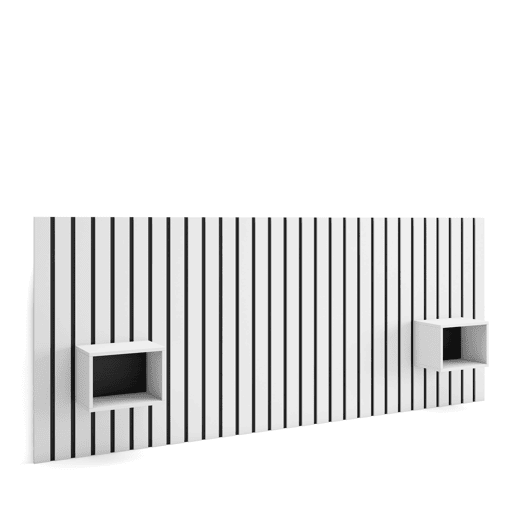 Cabeceira, Com Espaço de Armazenamento, 258x107x3cm, Cama de 150,160,180cm, Mesas de cabeceira, Estilo moderno, Branco Cabeceira, Com Espaço de Armazenamento, 258x107x3cm, Cama de 150,160,180cm, Mesas de cabeceira, Estilo moderno, Branco