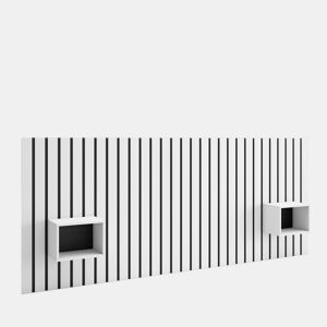 Cabeceira, Com Espaço de Armazenamento, 258x107x3cm, Cama de 150,160,180cm, Mesas de cabeceira, Estilo moderno, Branco