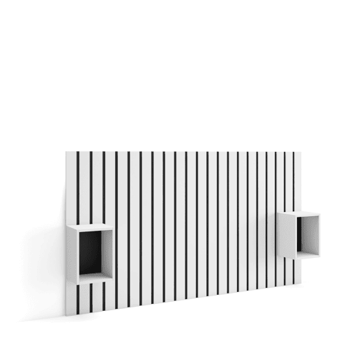 Cabeceira, Com Espaço de Armazenamento, 196x107x3cm, Cama de 120,135,140cm, Mesas de cabeceira, Estilo moderno, Branco Cabeceira, Com Espaço de Armazenamento, 196x107x3cm, Cama de 120,135,140cm, Mesas de cabeceira, Estilo moderno, Branco