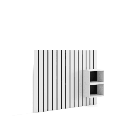 Cabeceira, Com Espaço de Armazenamento, 133x107x3cm, Cama de 80,90,110cm, Mesas de cabeceira, Estilo moderno, Branco