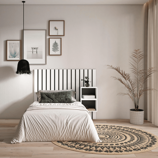 Cabeceira, Com Espaço de Armazenamento, 133x107x3cm, Cama de 80,90,110cm, Mesas de cabeceira, Estilo moderno, Branco