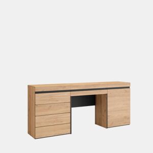 Toucador, Mesa com armazenamento, 177x35x75cm, Com gaveta, Cómoda, Estilo moderno, Carvalho
