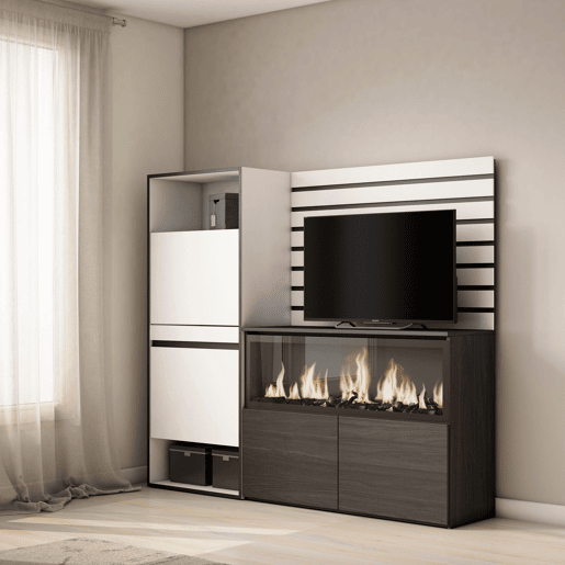 Aparador, Buffet, Amplo Espaço Armazenamento, 167x35x145cm, Para quarto, dormitório, Lareira eléctrica XXL, Sapateira, Estilo moderno, Branco Aparador, Buffet, Amplo Espaço Armazenamento, 167x35x145cm, Para quarto, dormitório, Lareira eléctrica XXL, Sapateira, Estilo moderno, Branco