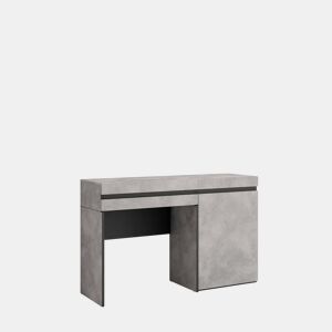 Toucador, Mesa com armazenamento, 121x35x75cm, Com gaveta, Quarto, Dormitório, Estilo moderno, Cimento