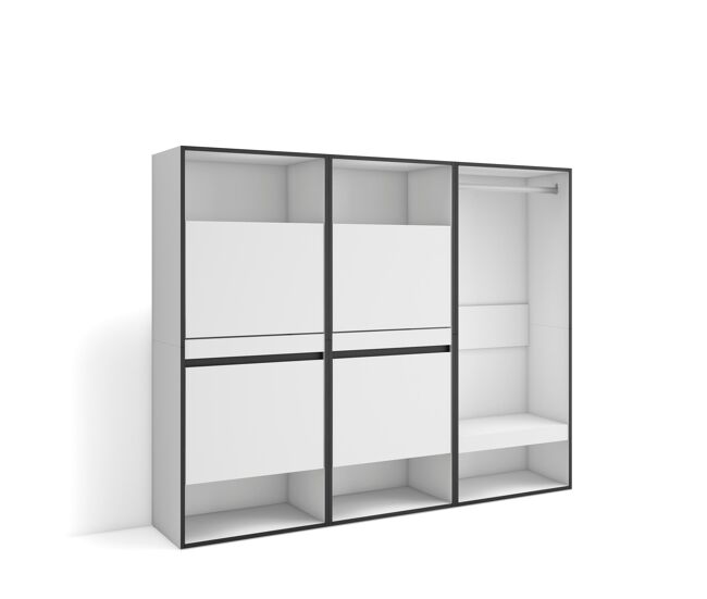 Zapatero, armario zapatos botas, 180x35x145cm, dormitorio, habitación, vestidor abierto, estilo moderno, blanco
