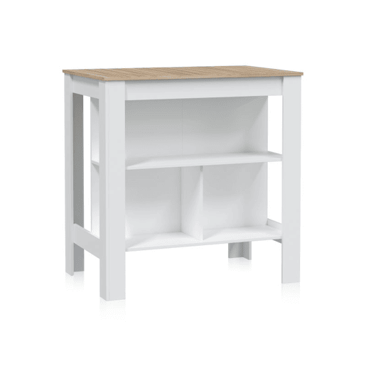 Mesa alta-Isla Nitza Blanco Artik (Blanco Mate) - Natur 103 x 105 x 67 cm