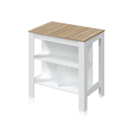 Mesa alta-Isla Nitza Blanco Artik (Blanco Mate) - Natur 103 x 105 x 67 cm
