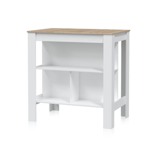 Mesa alta-Isla Nitza Blanco Artik (Blanco Mate) - Natur 103 x 105 x 67 cm