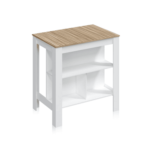 Mesa alta-Isla Nitza Blanco Artik (Blanco Mate) - Natur 103 x 105 x 67 cm