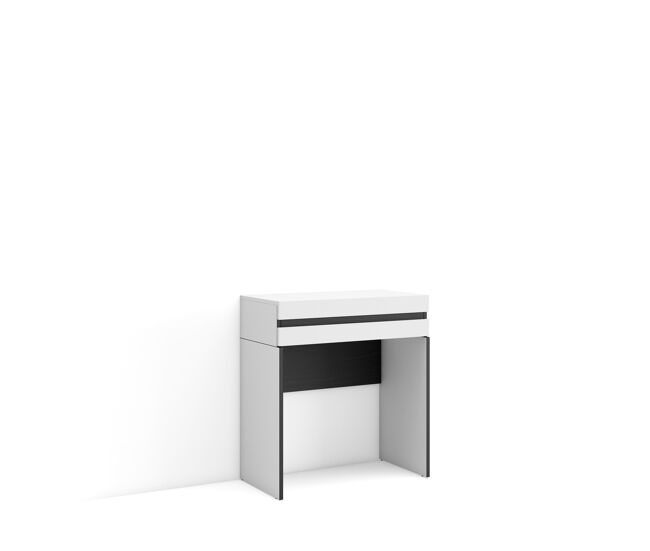 Tocador, dormitorio habitación, 70x35x75cm, con cajón, con almacenamiento, estilo moderno, blanco