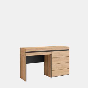 Toucador, Mesa com armazenamento, 127x35x75cm, Com gaveta, Cómoda, Estilo moderno, Carvalho