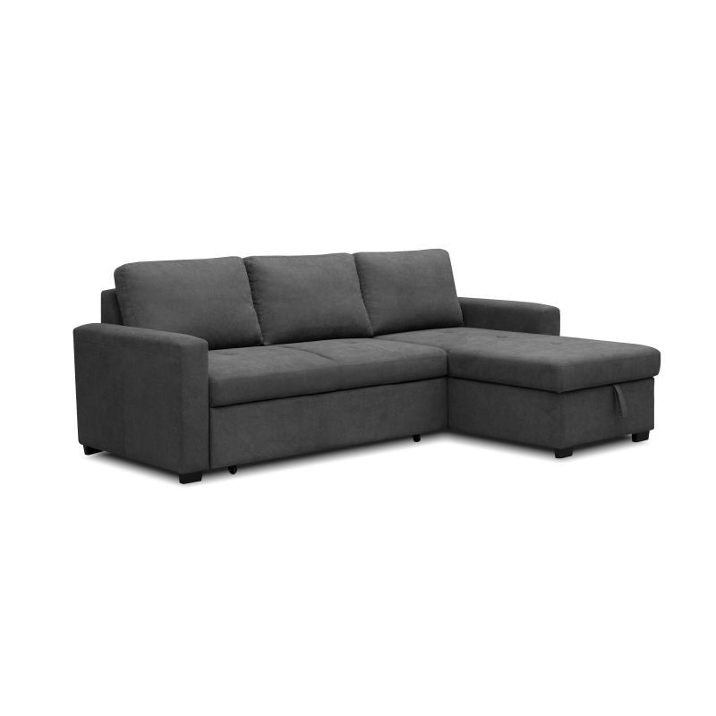 Sofá cama con chaiselongue reversible 4 plazas saira gris 229 x 93 x 153 cm
