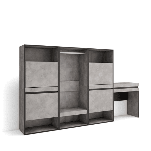 Sapateira, Organização Armazenamento, 250x35x145cm, Para quarto, dormitório, Roupeiro aberto, Toucador, Estilo moderno, Cimento Sapateira, Organização Armazenamento, 250x35x145cm, Para quarto, dormitório, Roupeiro aberto, Toucador, Estilo moderno, Cimento