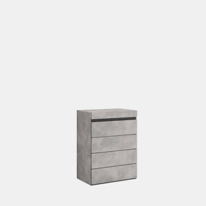Cómoda, Com Gavetas, Armazenamento, 57x35x75cm, Para quarto, dormitório, Camiseiro, Estilo moderno, Cimento