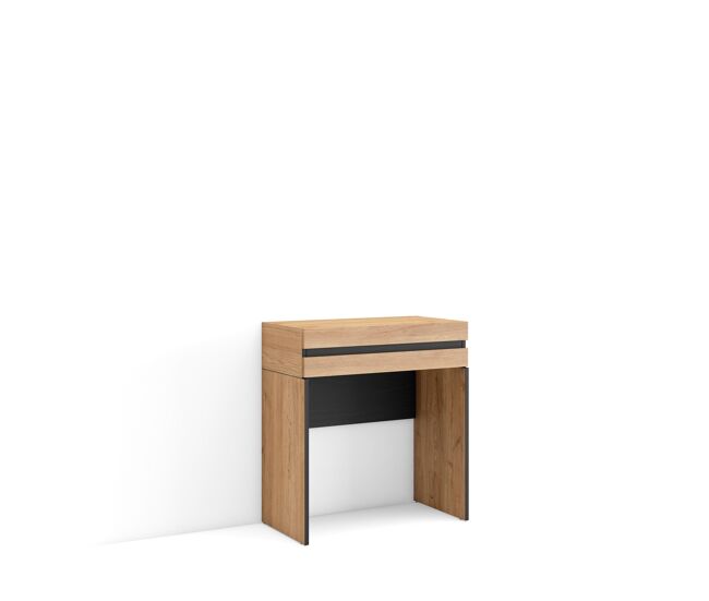 Tocador, dormitorio habitación, 70x35x75cm, con cajón, con almacenamiento, estilo moderno, roble