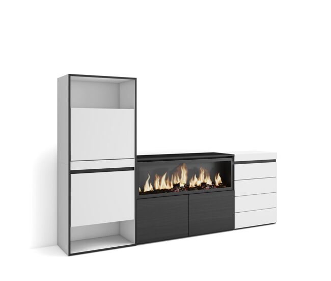 Zapatero, armario zapatos botas, 224x35x145cm, dormitorio, habitación, chimenea eléctrica xxl, cómoda, cajonera, estilo moderno, blanco