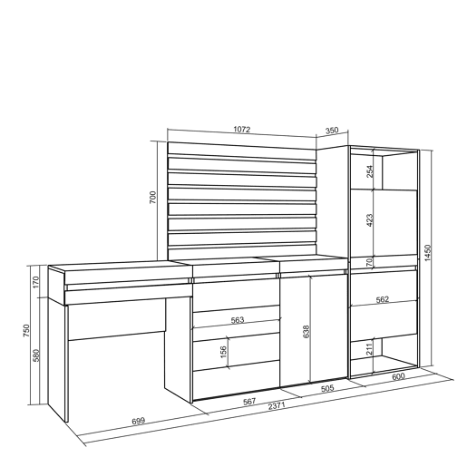 Sapateira, Organização Armazenamento, 237x35x145cm, Para quarto, dormitório, Cómoda, Tiras Deco. Madeira, Toucador, Estilo moderno, Cimento Sapateira, Organização Armazenamento, 237x35x145cm, Para quarto, dormitório, Cómoda, Tiras Deco. Madeira, Toucador, Estilo moderno, Cimento