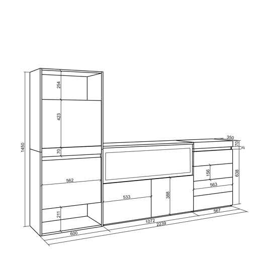 Sapateira, Organização Armazenamento, 224x35x145cm, Para quarto, dormitório, Lareira eléctrica XXL, Cómoda, Estilo moderno, Carvalho Sapateira, Organização Armazenamento, 224x35x145cm, Para quarto, dormitório, Lareira eléctrica XXL, Cómoda, Estilo moderno, Carvalho