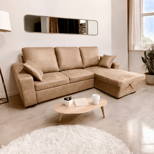 Sofá cama con chaiselongue Edna Pedra 248 x 95 x 82 cm