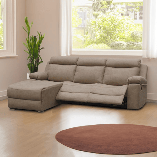 Sofá relax con chaiselongue derecho Nellie 3 plazas Cimento 276 x 102 x 187 cm