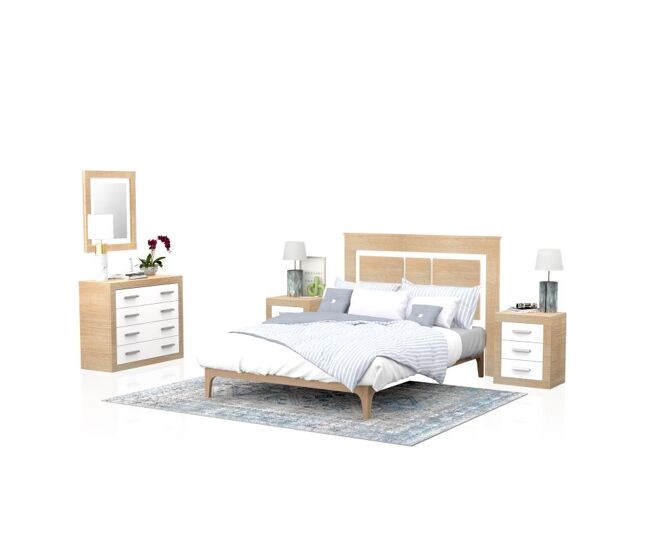 Dormitorio kira 4c cambria - blanco 160 x 119 x 4 cm