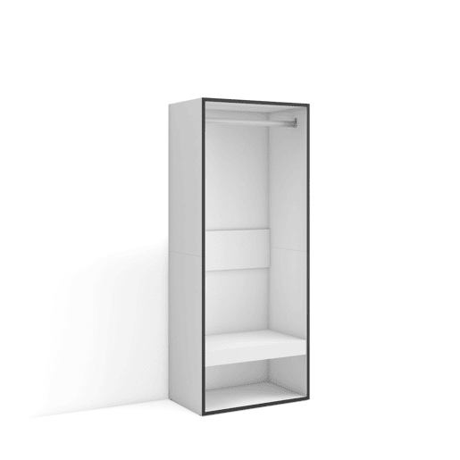 Roupeiro aberto, Guarda-roupa,Armário aberto, 60x35x145cm, Para quarto, dormitório, Barra e Prateleira, Estilo moderno, Branco Roupeiro aberto, Guarda-roupa,Armário aberto, 60x35x145cm, Para quarto, dormitório, Barra e Prateleira, Estilo moderno, Branco
