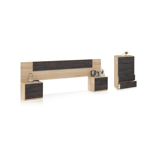 Dormitorio Akari Carvalho canadiano - Ferrugem 247 x 95 x 38 cm