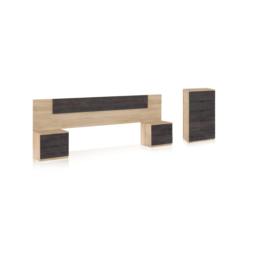 Dormitorio Akari Carvalho canadiano - Ferrugem 247 x 95 x 38 cm