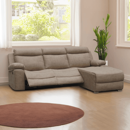 Sofá chaiselongue Nellie 3 plazas Cimento 276 x 102 x 187 cm