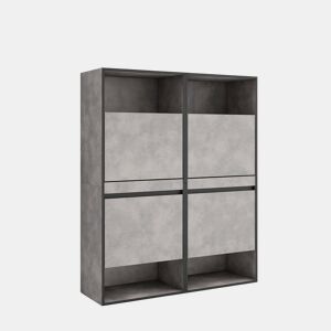 Sapateira, Organização Armazenamento, 120x35x145cm, Para quarto, dormitório, Armário de Sapatos, Estilo moderno, Cimento